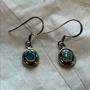 Sweet Ethiopian Opal and  925 Silver Earrings